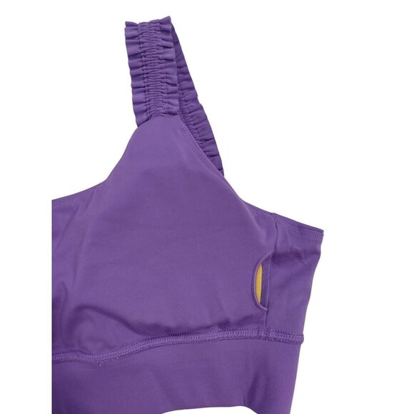 Purple Ruched Strap Sports Bra By Sincerely Jules Active, Size L. - Picture 9 of 9